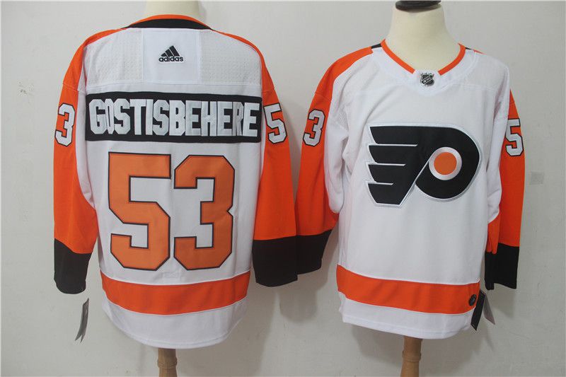 Men Philadelphia Flyers #53 Gostisbehere white Hockey Stitched Adidas NHL Jerseys